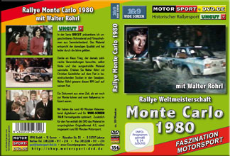 D354* Monte Carlo 1980 mit Walter Röhrl in 16:9 Motorsport Rallye DVD