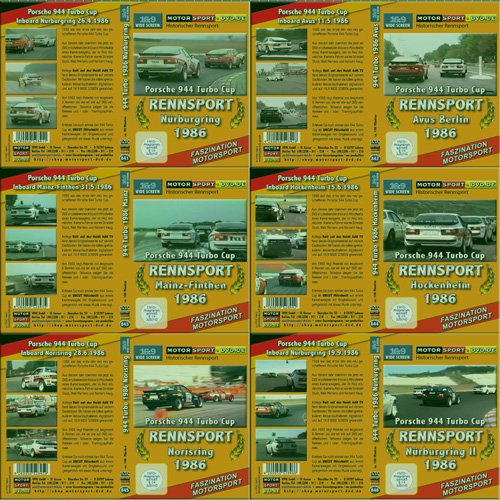 D847* 6x 944 turbo Cup 1986 Kollektion in 16:9 Motorsport DVD